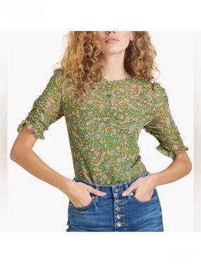VERONICA BEARD Natuka Fern Multi Printed Blouse
